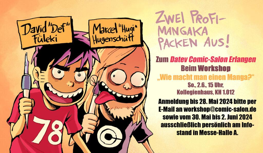Def und Hugi Workshop zum Comic-Salon Erlangen: Wie mache ich einen Manga?